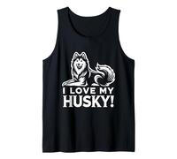 I LOVE MY HUSKY! - Siberianos, Sibes, Huskies - Perro Mascota Camiseta sin Mangas