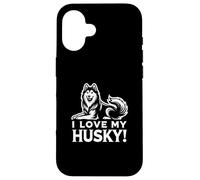 I LOVE MY HUSKY! - Siberianos, Sibes, Huskies - Perro Mascota Carcasa para iPhone 16