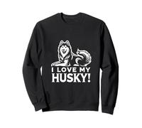 I LOVE MY HUSKY! - Siberianos, Sibes, Huskies - Perro Mascota Sudadera