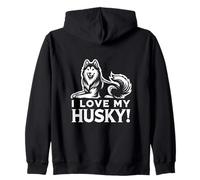 I LOVE MY HUSKY! - Siberianos, Sibes, Huskies - Perro Mascota Sudadera con Capucha