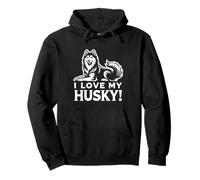 I LOVE MY HUSKY! - Siberianos, Sibes, Huskies - Perro Mascota Sudadera con Capucha