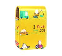 I love my job - Estuche portátil para lápiz labial, mini caja de almacenamiento de lápiz labial, estuche organizador de lápiz labial con espejo para mujer, Varios colores, 9.5x2x7 cm/3.7x0.8x2.7 in