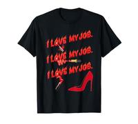 I Love My Job Fashion Movie Inspired Text Stack Graphic Camiseta
