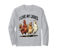 I Love My Ladies Funny Chicken Lovers Manga Larga