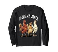 I Love My Ladies Funny Chicken Lovers Manga Larga
