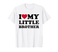 I Love My Little Brother Heart Funny Family Camiseta