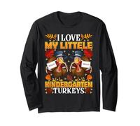 I Love My Little Kindergarten Turkeys Teacher Thanksgiving Manga Larga