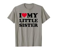 I Love My Little Sister Heart Family Funny Camiseta