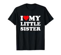 I Love My Little Sister Heart Funny Family Camiseta