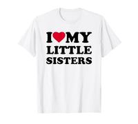 I Love My Little Sister Heart Funny Family Camiseta