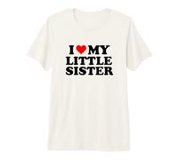 I Love My Little Sister - Regalo Divertido de corazón Camiseta Premium