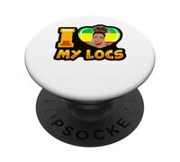 I Love My Locs Dreadlocks Divertidos Mujeres Negras Rastas Naturales PopSockets PopGrip Adhesivo