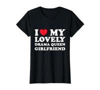 I Love My Lovely Drama Queen Girlfriend - Boyfriend Love Camiseta gráfica económica, Mujer, Negro, XS