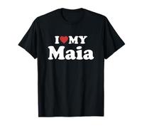 I Love My Maia Nombre Conjunto Pareja Camiseta