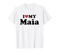 I Love My Maia Nombre Conjunto Pareja Camiseta