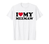 I Love My Meemaw Heart Grandma Family MEE-Maw Camiseta