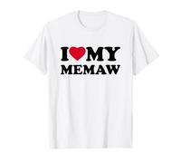 I Love My Memaw Heart Grandma Family Camiseta