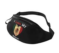 I Love My Mexican Heart Flag Riñonera Informal para Hombres y Mujeres Ocio Deportes Riñonera Deportes Día Ejercicio Regalo