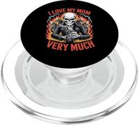I Love My Mom Very Much Biker Skull Skeleton Motorcyclist PopSockets PopGrip para MagSafe