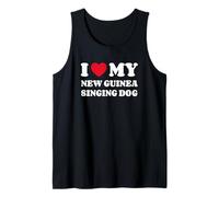 I Love My New Guinea Singing Dog Amor Corazón Perro Camiseta sin Mangas