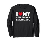 I Love My New Guinea Singing Dog Amor Corazón Perro Manga Larga