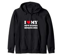 I Love My New Guinea Singing Dog Amor Corazón Perro Sudadera con Capucha