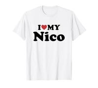 I Love My Nico Nombre Conjunto Pareja Camiseta