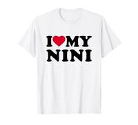 I Love My Nini Heart Grandma Family Camiseta