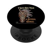 I Love My One Man & Varios Caballos Divertidos Esposa Ecuestre PopSockets PopGrip Adhesivo