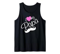 I Love My Papa Funny Father Dad Daddy Heart and Mustache Camiseta sin Mangas