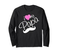 I Love My Papa Funny Father Dad Daddy Heart and Mustache Manga Larga