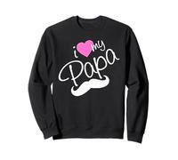 I Love My Papa Funny Father Dad Daddy Heart and Mustache Sudadera
