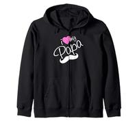 I Love My Papa Funny Father Dad Daddy Heart and Mustache Sudadera con Capucha