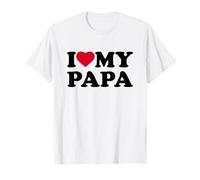 I Love My Papa Heart Family Grandpa Camiseta