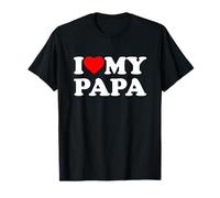 I Love My Papa Heart Grandpa Family Camiseta