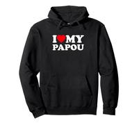 I Love My Papou Heart Family Grandpa Sudadera con Capucha