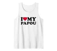 I Love My Papou Heart Grandpa Family Camiseta sin Mangas