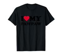 I Love My Pawpaw Heart Grandpa Family Paw-Paw Camiseta