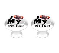I Love My Pit Bull - Pomos redondos de acero inoxidable para puerta de armario
