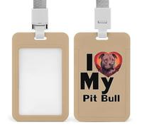 I Love My Pit Bull - Soporte para tarjetas de identificación con cordón para enfermera, profesor, oficial