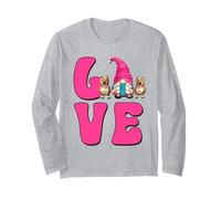 I Love My Pitbull Graphic For Women Girls Cute Dog Mom GNOME Manga Larga