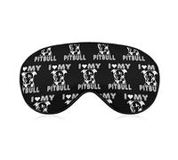 I Love My Pitbull Sleep Mask Night Cover Eye para mujeres y hombres BlockLight para avión, viaje, siesta, correa ajustable