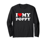 I Love My Poppy Heart Family Grandpa Manga Larga