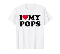 I Love My Pops Heart Grandpa Family Camiseta