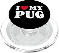 I Love My Pug Amor Corazón Perro Doguillo PopSockets PopGrip para MagSafe