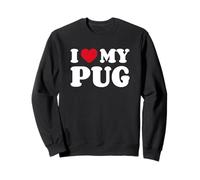 I Love My Pug Amor Corazón Perro Doguillo Sudadera