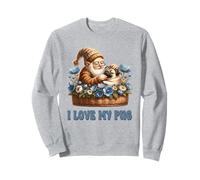 I Love My Pug Grandpa Gnome For Gardening Mom And Pug Owner Sudadera