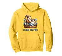 I Love My Pug Grandpa Gnome For Gardening Mom And Pug Owner Sudadera con Capucha
