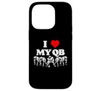 I Love My Quarterback QB Funny Offensive Line Football OL Carcasa para iPhone 14 Pro