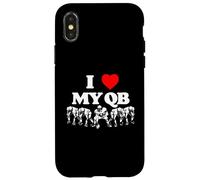 I Love My Quarterback QB Funny Offensive Line Football OL Carcasa para iPhone X/XS